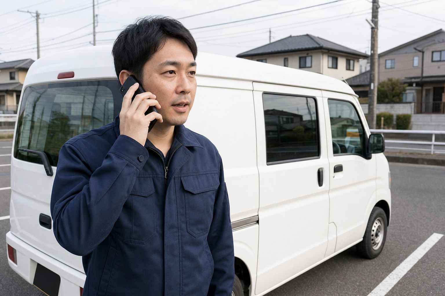 電話をしている男性（生成した仮画像）